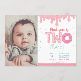 第2誕生日ピンクドーナツ招待状(写真) 招待状