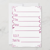 第2誕生日ピンク招待状 招待状 (裏面)