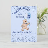 第2誕生日ブルー招待状 招待状 (スタンド正面)