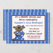 第2誕生日ベアボーイズ招待状 招待状 (正面/裏面)