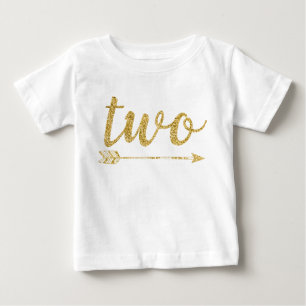 第2誕生日ベビーグリッタープリント ベビーTシャツ