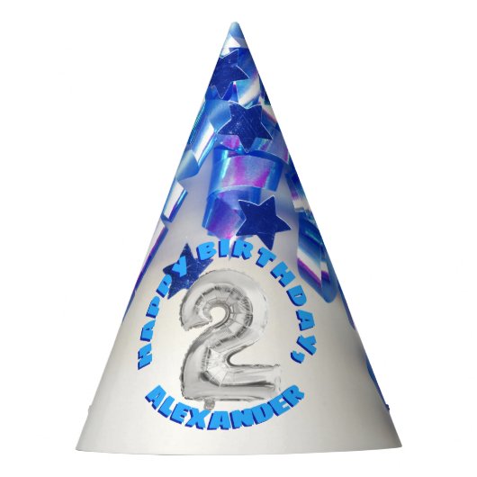 第2誕生日ボーイズ2歳パーティー パーティーハット (正面)