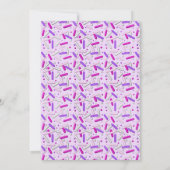 第2誕生日ラベンダーパープルピンクの振り掛け 招待状 (裏面)