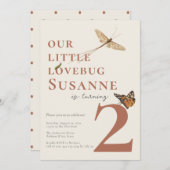 第2誕生日リトルラブバグベビー招待状 招待状 (正面/裏面)