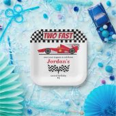 第2誕生日レッドレースカー2速 ペーパープレート (パーティー)