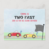 第2誕生日レースカー2速かわいいトラック ポストカード (正面)