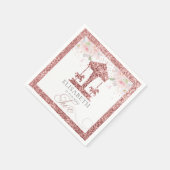 第2誕生日回転木馬フローラグリッター スタンダードカクテルナプキン (角)