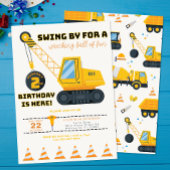 第2誕生日建築クレーン招待状 招待状