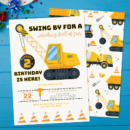 第2誕生日建築クレーン招待状 招待状