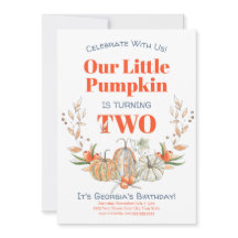 第2誕生日我々のリトルカボチャ水カラー秋