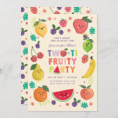 第2誕生日招待状、ツーティフルーティパーティーガール 招待状 (正面/裏面)