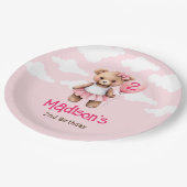 第2誕生日紙プレートベアテーマ ペーパープレート (アングル)