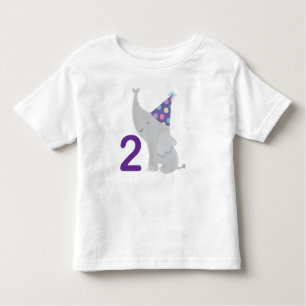 第2誕生日象の2歳児のTシャツ トドラーTシャツ