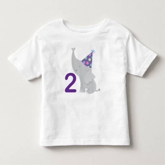 第2誕生日象の2歳児のTシャツ トドラーTシャツ (正面)