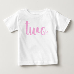 第2誕生日2の幼児のピンク ベビーTシャツ
