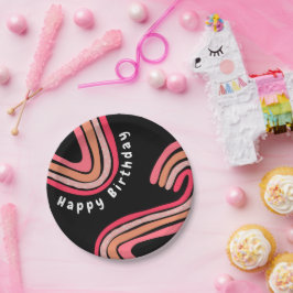 第2誕生日2グルーヴィレインボー ペーパープレート