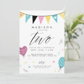 第2誕生日 |かわいいお誕生日パーティー 招待状 (スタンド正面)