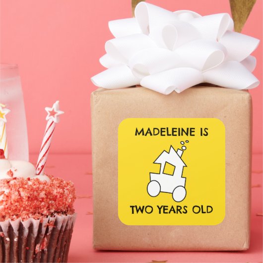 第2誕生日 スクエアシール (パーティー)