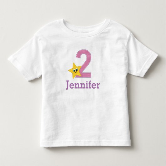 第2誕生日、2歳、女の子 トドラーTシャツ (正面)