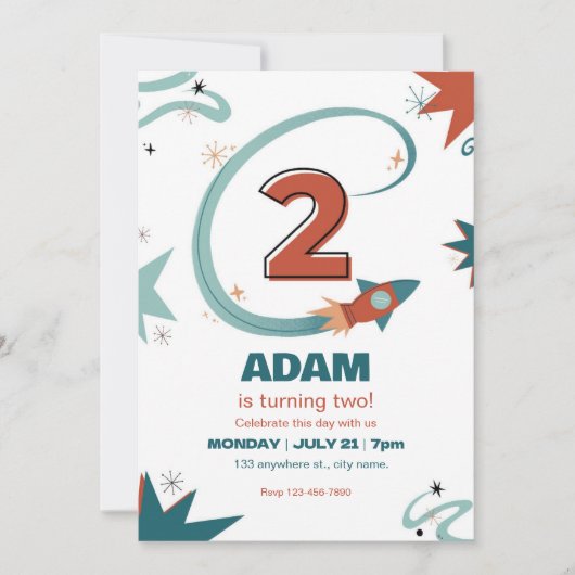 第2誕生祝い招待状 招待状 (正面)