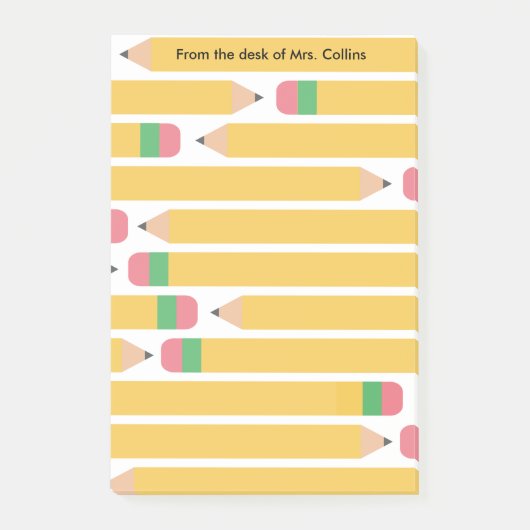 第2鉛筆のパーソナライズな先生の感謝 ポストイット (正面)