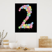 第2風船誕生日パーティー装飾バナー ポスター (キッチン)