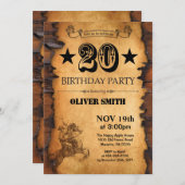 第20ウエスタン誕生日招待状 招待状 (正面/裏面)