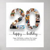 第20パーソナライズされた誕生日コラージポスター ポスター (正面)