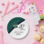 第20回エメラルドの結婚記念日デザイン ペーパープレート (パーティー)