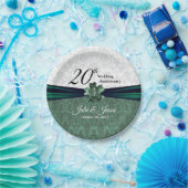 第20回エメラルドダマスクウェディングアニバーサリーデザイン ペーパープレート (パーティー)