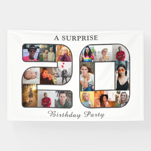 第20回バースデーパーティー写真コラージュ 横断幕 (横)