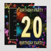 第20回バースデーパーティー招待花火大会 招待状 (正面/裏面)