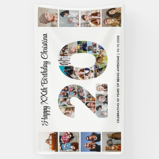 第20回バースデーパーティー第20回フォトコラージュ 横断幕 (縦)