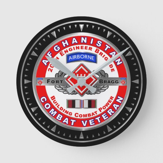 第20回技術者旅団アフガニスタン退役軍人 ラウンド壁時計 (正面)