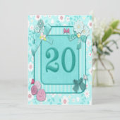 第20回誕生日パーティーの招待状 招待状 (スタンド正面)