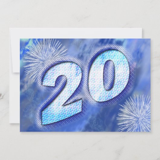 第20回誕生日パーティーの招待状 招待状 (正面)