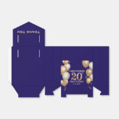 第20回誕生日会ネイビーブルーと金ゴールド風船 フェイバーボックス (折り畳みなし)