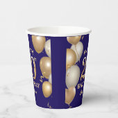 第20回誕生日会ネイビーブルーと金ゴールド風船 紙コップ (左)