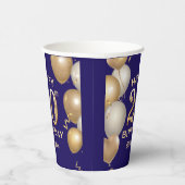 第20回誕生日会ネイビーブルーと金ゴールド風船 紙コップ (右)