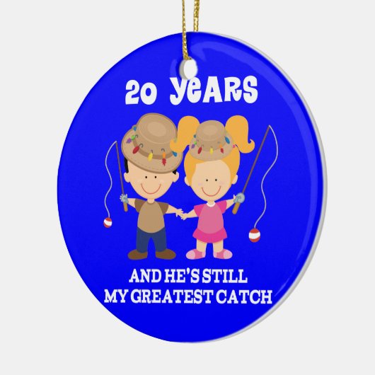 第20彼女のための結婚記念日のおもしろいなギフト セラミックオーナメント (左)