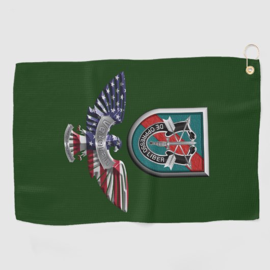 第20期特殊部隊グループ退役軍人イーグル ゴルフタオル (横)