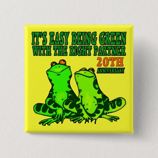 第20結婚記念日ボタン 缶バッジ (正面)