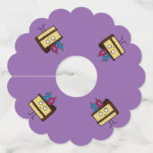 第20蝋燭チョコレートアイシングが付いているお誕生日ケーキ ワイングラスタグ (裏面)