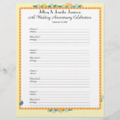 第20記念パーティーの来客名簿のサインインのページ (正面)