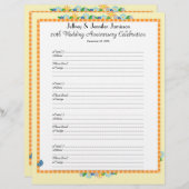 第20記念パーティーの来客名簿のサインインのページ (正面/裏面)