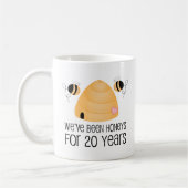 第20記念日のカップルのギフト コーヒーマグカップ (左)