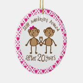 第20記念日のギフトのオーナメント セラミックオーナメント (右)