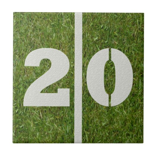 第20誕生日のフットボールのカスタマイズ可能なタイル タイル (正面)