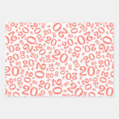 第20誕生日サンゴ/白色乱数パターン20 ラッピングペーパーシート (正面2)