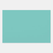 第20誕生日ティール(緑がかった色)とホワイトナンバーパターン20 ラッピングペーパーシート (正面3)